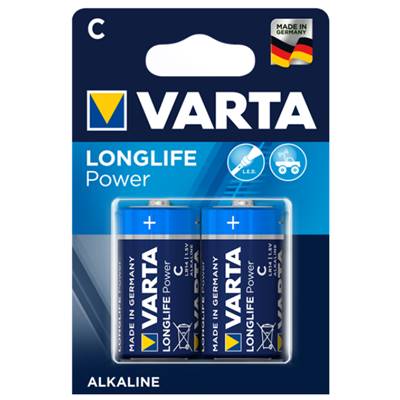 Piles LR14 X 2 VARTA LONGLIFE POWER 1.5V Alcaline C, Baby