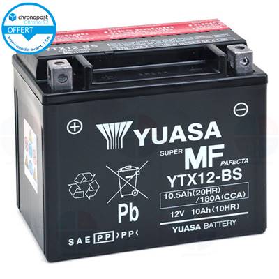 Batterie moto YTX12-BS 12V 10ah 180A YUASA