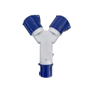 Adaptateur prise de quai 1 MALE + 2 FEMELLES 16A 230v P17