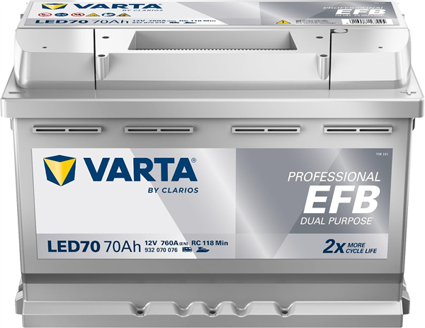 Batterie Varta LED70 12V 70ah/C20 - 80ah/C100 Décharge lente