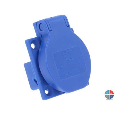 Prise socle AC 16A bleue schuko pour M-Box6s + entretoise fix